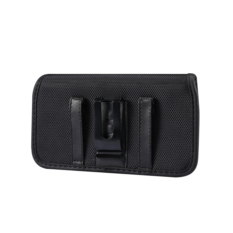 Black waist phone pouch with front flap and inner elastic phone holder