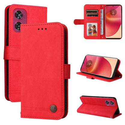 Skin Feel Life Tree Metal Button Leather Phone Case, For Motorola Edge 50 Ultra / X50 Ultra, For Motorola Edge 50 Fusion