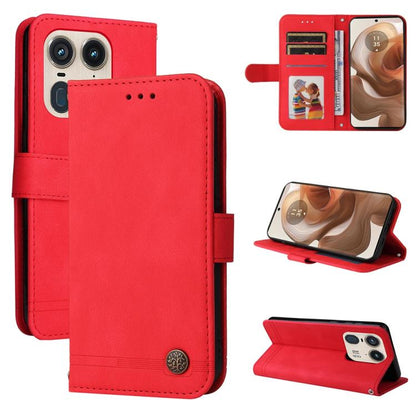 Skin Feel Life Tree Metal Button Leather Phone Case, For Motorola Edge 50 Ultra / X50 Ultra, For Motorola Edge 50 Fusion