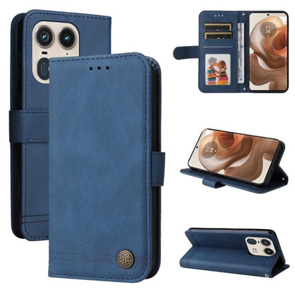 Skin Feel Life Tree Metal Button Leather Phone Case, For Motorola Edge 50 Ultra / X50 Ultra, For Motorola Edge 50 Fusion