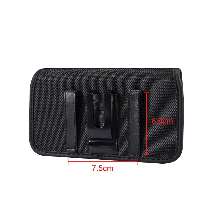 Black phone pouch card-slot side, 7.5 cm wide and 6.0 cm tall