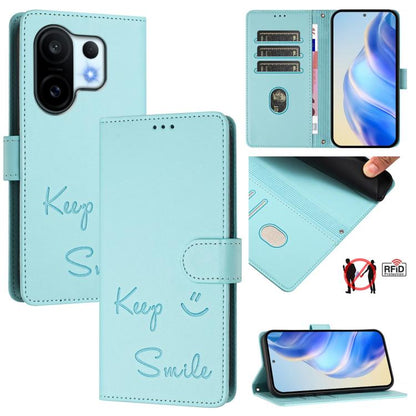 Smile Embossing RFID Leather Phone Case, For vivo X300 FE / S50 Pro mini 5G, For vivo X300s, For vivo Y21 5G 2026 / vivo Y05 4G, For vivo V70 FE 5G, For vivo X300 Ultra, For vivo X300 Pro 5G, For vivo X300 5G, For vivo Y31 5G Global                    ...