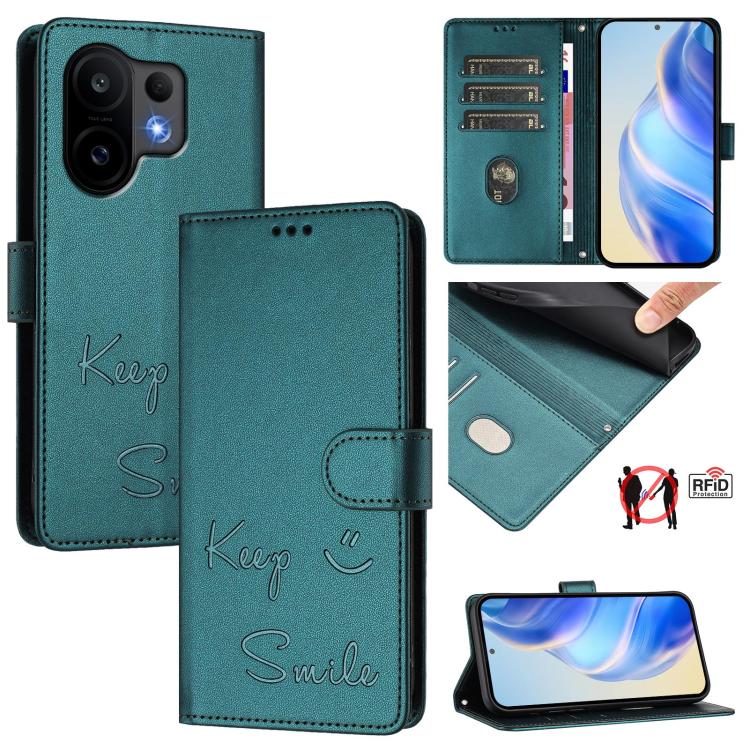 Smile Embossing RFID Leather Phone Case, For vivo X300 FE / S50 Pro mini 5G, For vivo X300s, For vivo Y21 5G 2026 / vivo Y05 4G, For vivo V70 FE 5G, For vivo X300 Ultra, For vivo X300 Pro 5G, For vivo X300 5G, For vivo Y31 5G Global                    ...