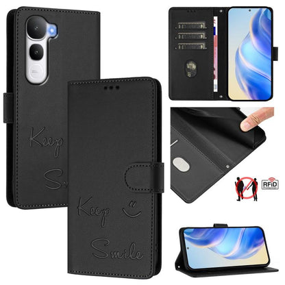 Smile Embossing RFID Leather Phone Case, For vivo X300 FE / S50 Pro mini 5G, For vivo X300s, For vivo Y21 5G 2026 / vivo Y05 4G, For vivo V70 FE 5G, For vivo X300 Ultra, For vivo X300 Pro 5G, For vivo X300 5G, For vivo Y31 5G Global                    ...