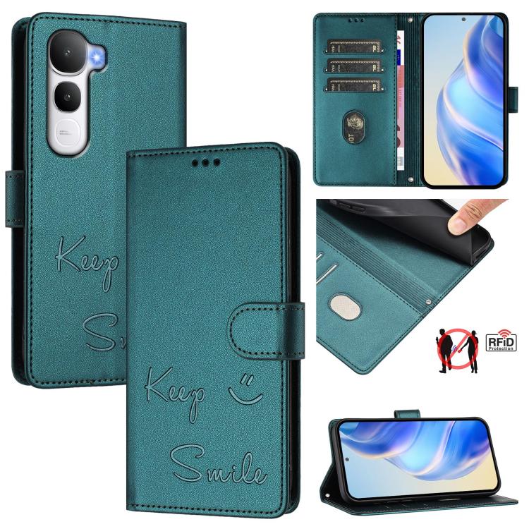 Smile Embossing RFID Leather Phone Case, For vivo X300 FE / S50 Pro mini 5G, For vivo X300s, For vivo Y21 5G 2026 / vivo Y05 4G, For vivo V70 FE 5G, For vivo X300 Ultra, For vivo X300 Pro 5G, For vivo X300 5G, For vivo Y31 5G Global                    ...