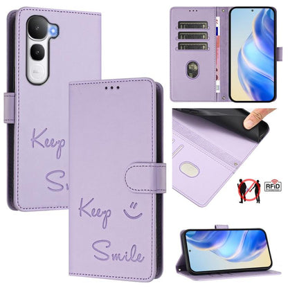 Smile Embossing RFID Leather Phone Case, For vivo X300 FE / S50 Pro mini 5G, For vivo X300s, For vivo Y21 5G 2026 / vivo Y05 4G, For vivo V70 FE 5G, For vivo X300 Ultra, For vivo X300 Pro 5G, For vivo X300 5G, For vivo Y31 5G Global                    ...
