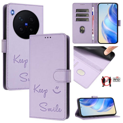 Smile Embossing RFID Leather Phone Case, For vivo X300 FE / S50 Pro mini 5G, For vivo X300s, For vivo Y21 5G 2026 / vivo Y05 4G, For vivo V70 FE 5G, For vivo X300 Ultra, For vivo X300 Pro 5G, For vivo X300 5G, For vivo Y31 5G Global                    ...