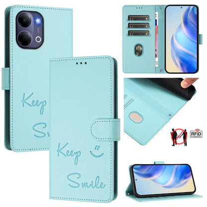 Smile Embossing RFID Leather Phone Case, For vivo X300 FE / S50 Pro mini 5G, For vivo X300s, For vivo Y21 5G 2026 / vivo Y05 4G, For vivo V70 FE 5G, For vivo X300 Ultra, For vivo X300 Pro 5G, For vivo X300 5G, For vivo Y31 5G Global                    ...