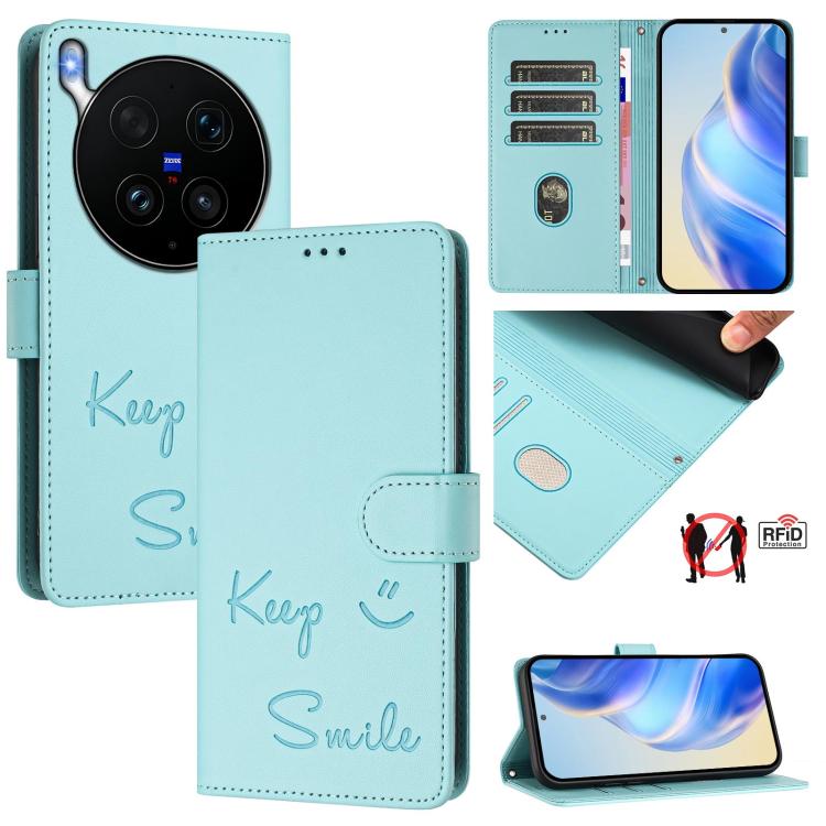 Smile Embossing RFID Leather Phone Case, For vivo X300 FE / S50 Pro mini 5G, For vivo X300s, For vivo Y21 5G 2026 / vivo Y05 4G, For vivo V70 FE 5G, For vivo X300 Ultra, For vivo X300 Pro 5G, For vivo X300 5G, For vivo Y31 5G Global                    ...