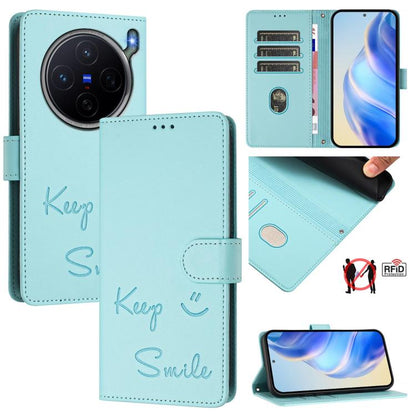 Smile Embossing RFID Leather Phone Case, For vivo X300 FE / S50 Pro mini 5G, For vivo X300s, For vivo Y21 5G 2026 / vivo Y05 4G, For vivo V70 FE 5G, For vivo X300 Ultra, For vivo X300 Pro 5G, For vivo X300 5G, For vivo Y31 5G Global                    ...