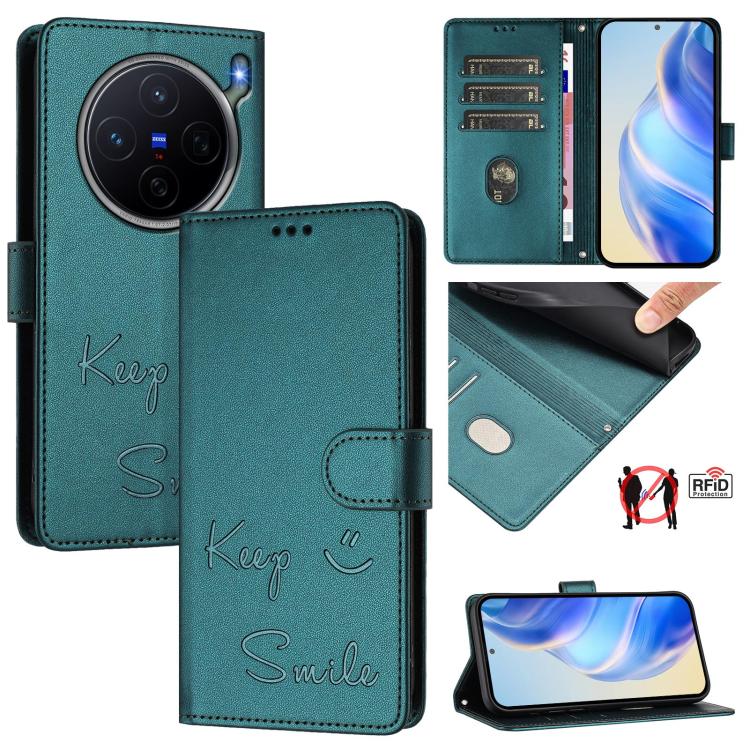 Smile Embossing RFID Leather Phone Case, For vivo X300 FE / S50 Pro mini 5G, For vivo X300s, For vivo Y21 5G 2026 / vivo Y05 4G, For vivo V70 FE 5G, For vivo X300 Ultra, For vivo X300 Pro 5G, For vivo X300 5G, For vivo Y31 5G Global                    ...