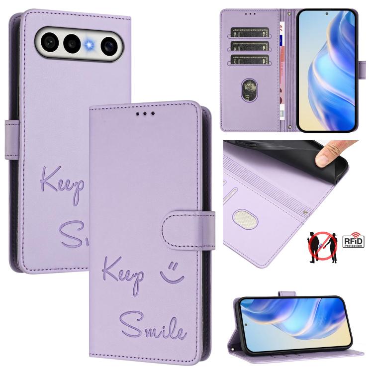 Smile Embossing RFID Leather Phone Case, For vivo X300 FE / S50 Pro mini 5G, For vivo X300s, For vivo Y21 5G 2026 / vivo Y05 4G, For vivo V70 FE 5G, For vivo X300 Ultra, For vivo X300 Pro 5G, For vivo X300 5G, For vivo Y31 5G Global                    ...