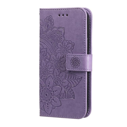 Seven-petal Flowers Embossing Leather Phone Case, For Motorola Edge 50 Ultra / X50 Ultra, For Motorola Edge 50 Fusion