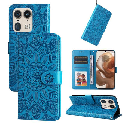 Embossed Sunflower Leather Phone Case, For Motorola Edge 50 Ultra / X50 Ultra, For Motorola Edge 50 Fusion