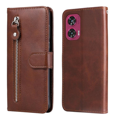 Fashion Calf Texture Zipper Leather Phone Case, For Motorola Edge 50 Ultra / X50 Ultra, For Motorola Edge 50 Fusion