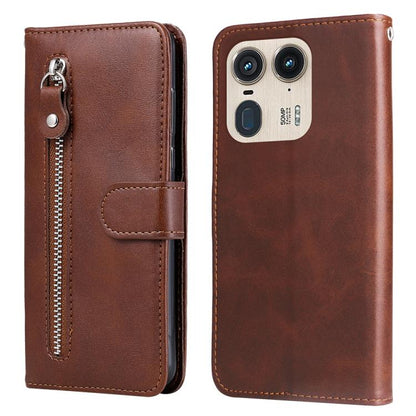 Fashion Calf Texture Zipper Leather Phone Case, For Motorola Edge 50 Ultra / X50 Ultra, For Motorola Edge 50 Fusion