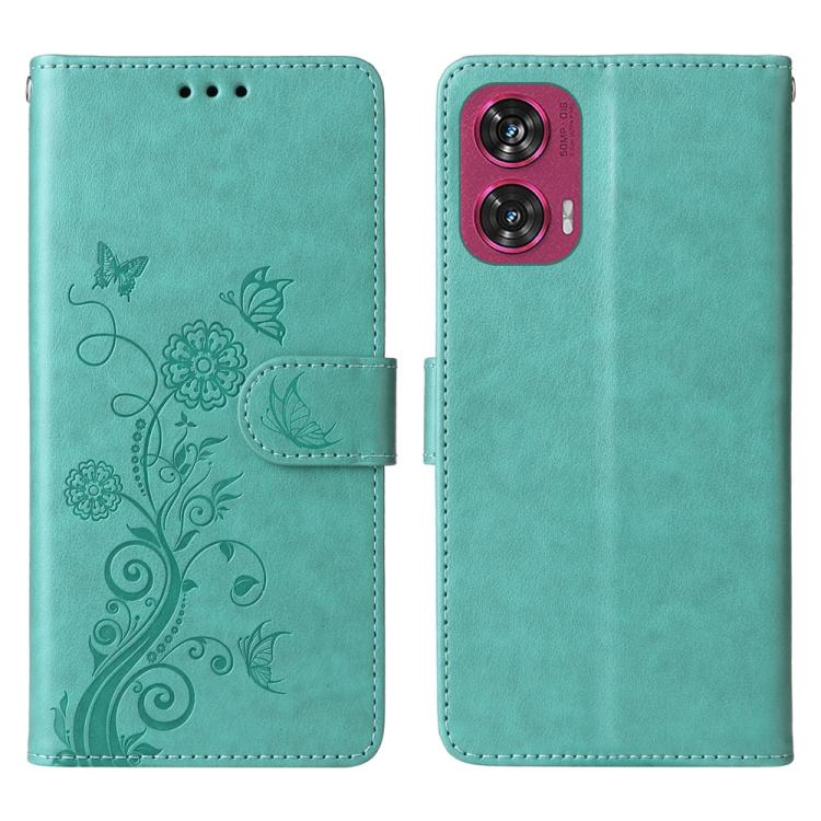 Embossed Butterfly Flowers Leather Phone Case, For Motorola Edge 50 Ultra / X50 Ultra, For Motorola Edge 50 Fusion
