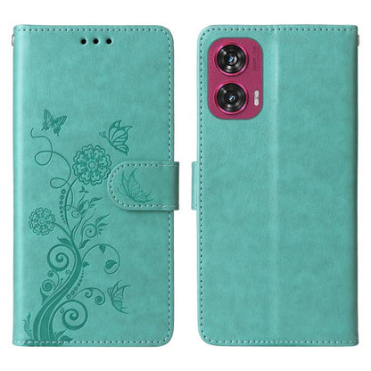 Embossed Butterfly Flowers Leather Phone Case, For Motorola Edge 50 Ultra / X50 Ultra, For Motorola Edge 50 Fusion