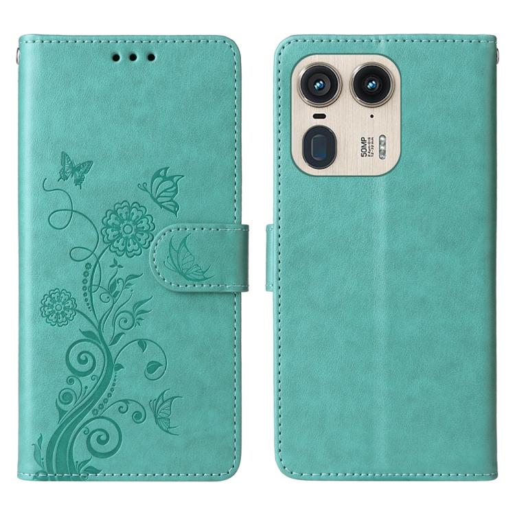 Embossed Butterfly Flowers Leather Phone Case, For Motorola Edge 50 Ultra / X50 Ultra, For Motorola Edge 50 Fusion