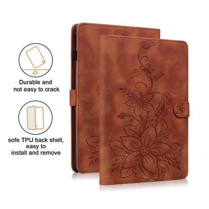 Lily Embossed Leather Tablet Case, For Tecno Megapad 2, For Tecno Megapad 11