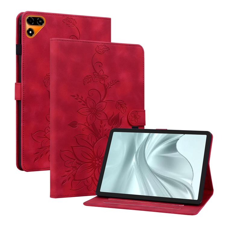 Lily Embossed Leather Tablet Case, For Tecno Megapad 2, For Tecno Megapad 11