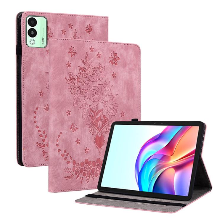 Butterfly Rose Embossed Leather Tablet Case, For Tecno Megapad 2, For Tecno Megapad 11