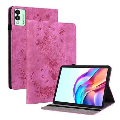 Butterfly Rose Embossed Leather Tablet Case, For Tecno Megapad 2, For Tecno Megapad 11