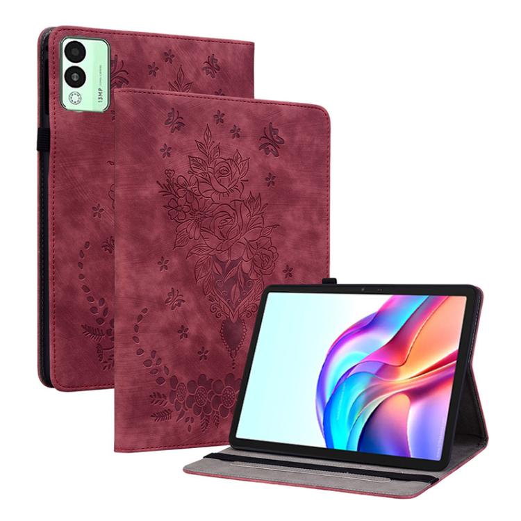 Butterfly Rose Embossed Leather Tablet Case, For Tecno Megapad 2, For Tecno Megapad 11