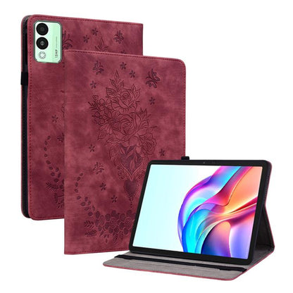 Butterfly Rose Embossed Leather Tablet Case, For Tecno Megapad 2, For Tecno Megapad 11