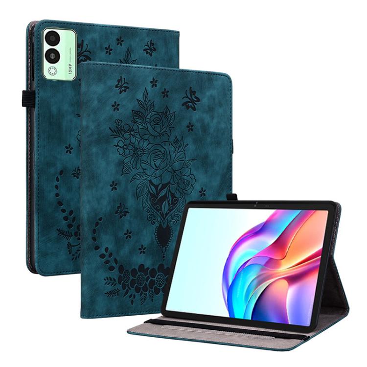 Butterfly Rose Embossed Leather Tablet Case, For Tecno Megapad 2, For Tecno Megapad 11
