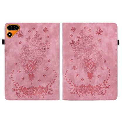 Butterfly Rose Embossed Leather Tablet Case, For Tecno Megapad 2, For Tecno Megapad 11