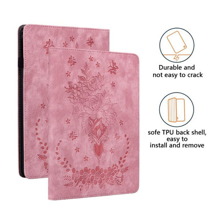 Butterfly Rose Embossed Leather Tablet Case, For Tecno Megapad 2, For Tecno Megapad 11