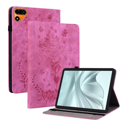 Butterfly Rose Embossed Leather Tablet Case, For Tecno Megapad 2, For Tecno Megapad 11