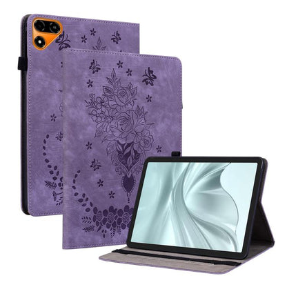 Butterfly Rose Embossed Leather Tablet Case, For Tecno Megapad 2, For Tecno Megapad 11