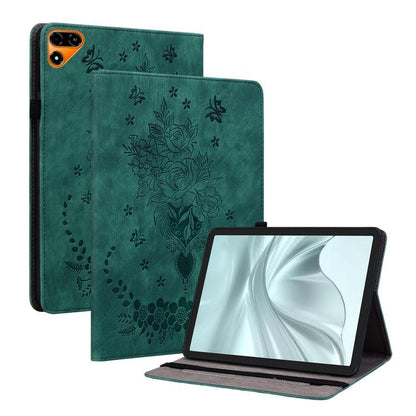 Butterfly Rose Embossed Leather Tablet Case, For Tecno Megapad 2, For Tecno Megapad 11