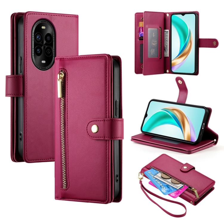 Nine Card-slot Zipper Wallet Bag Leather Phone Case, For Huawei Enjoy 90 / Enjoy 90 Plus / nova Y74, For Huawei Pura 80 Ultra 5G, For Huawei Pura 80 Pro 5G / Pura 80 Pro+ 5G, For Huawei Pura 80 5G, For Huawei nova 14 Ultra, For Huawei nova 14 Pro      ...