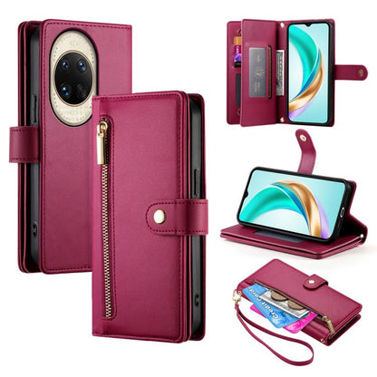 Nine Card-slot Zipper Wallet Bag Leather Phone Case, For Huawei Enjoy 90 / Enjoy 90 Plus / nova Y74, For Huawei Pura 80 Ultra 5G, For Huawei Pura 80 Pro 5G / Pura 80 Pro+ 5G, For Huawei Pura 80 5G, For Huawei nova 14 Ultra, For Huawei nova 14 Pro      ...
