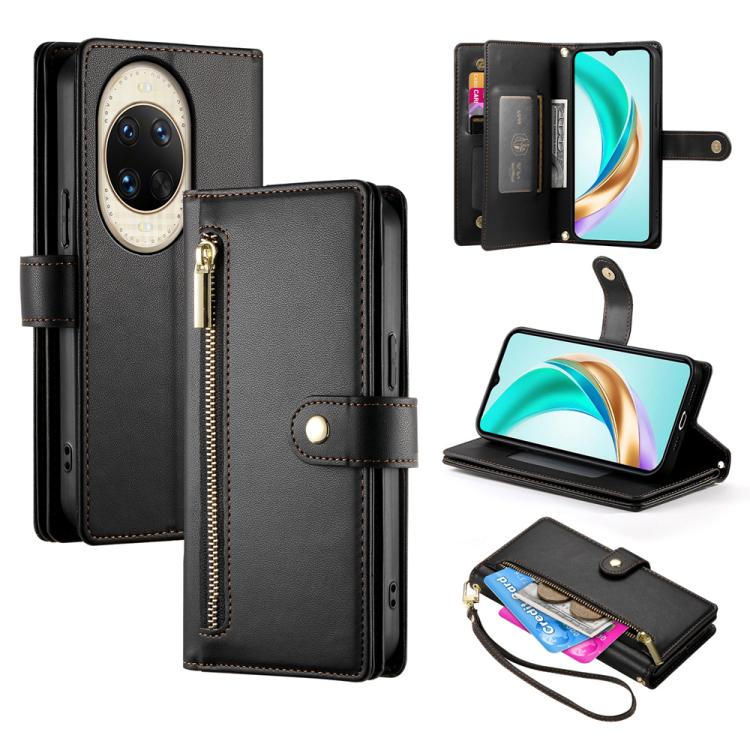 Nine Card-slot Zipper Wallet Bag Leather Phone Case, For Huawei Enjoy 90 / Enjoy 90 Plus / nova Y74, For Huawei Pura 80 Ultra 5G, For Huawei Pura 80 Pro 5G / Pura 80 Pro+ 5G, For Huawei Pura 80 5G, For Huawei nova 14 Ultra, For Huawei nova 14 Pro      ...