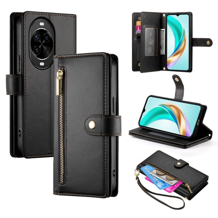 Nine Card-slot Zipper Wallet Bag Leather Phone Case, For Huawei Enjoy 90 / Enjoy 90 Plus / nova Y74, For Huawei Pura 80 Ultra 5G, For Huawei Pura 80 Pro 5G / Pura 80 Pro+ 5G, For Huawei Pura 80 5G, For Huawei nova 14 Ultra, For Huawei nova 14 Pro      ...
