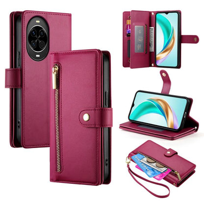 Nine Card-slot Zipper Wallet Bag Leather Phone Case, For Huawei Enjoy 90 / Enjoy 90 Plus / nova Y74, For Huawei Pura 80 Ultra 5G, For Huawei Pura 80 Pro 5G / Pura 80 Pro+ 5G, For Huawei Pura 80 5G, For Huawei nova 14 Ultra, For Huawei nova 14 Pro      ...