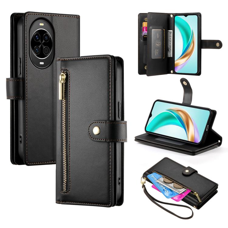 Nine Card-slot Zipper Wallet Bag Leather Phone Case, For Huawei Enjoy 90 / Enjoy 90 Plus / nova Y74, For Huawei Pura 80 Ultra 5G, For Huawei Pura 80 Pro 5G / Pura 80 Pro+ 5G, For Huawei Pura 80 5G, For Huawei nova 14 Ultra, For Huawei nova 14 Pro      ...