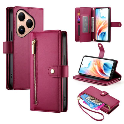 Nine Card-slot Zipper Wallet Bag Leather Phone Case, For Huawei Enjoy 90 / Enjoy 90 Plus / nova Y74, For Huawei Pura 80 Ultra 5G, For Huawei Pura 80 Pro 5G / Pura 80 Pro+ 5G, For Huawei Pura 80 5G, For Huawei nova 14 Ultra, For Huawei nova 14 Pro      ...