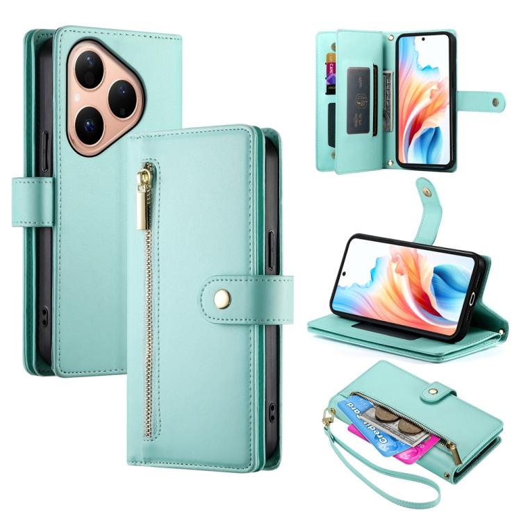 Nine Card-slot Zipper Wallet Bag Leather Phone Case, For Huawei Enjoy 90 / Enjoy 90 Plus / nova Y74, For Huawei Pura 80 Ultra 5G, For Huawei Pura 80 Pro 5G / Pura 80 Pro+ 5G, For Huawei Pura 80 5G, For Huawei nova 14 Ultra, For Huawei nova 14 Pro      ...