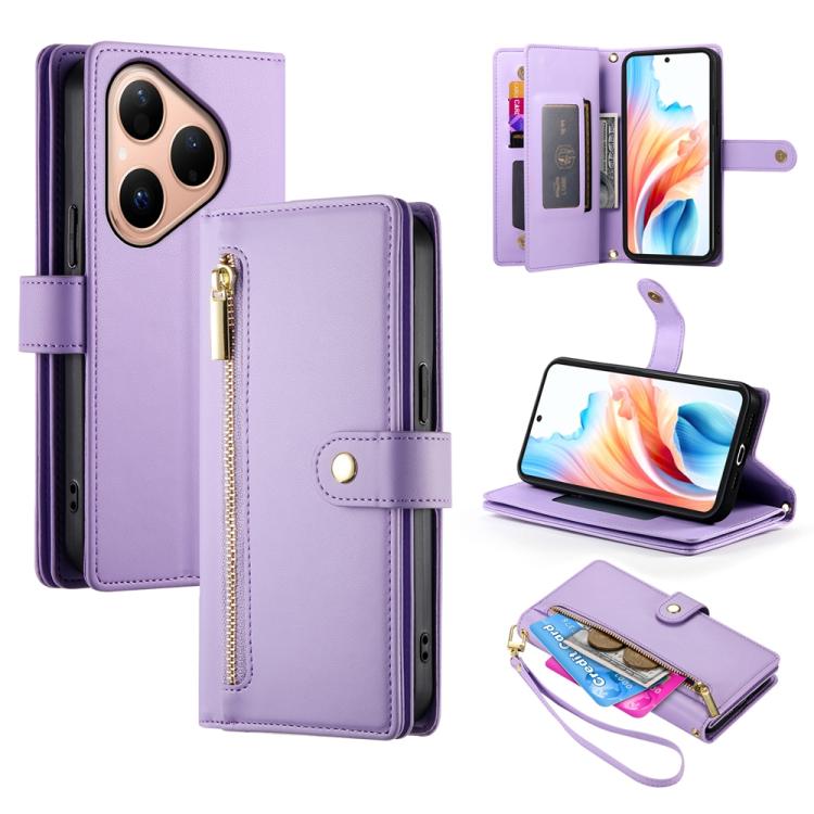 Nine Card-slot Zipper Wallet Bag Leather Phone Case, For Huawei Enjoy 90 / Enjoy 90 Plus / nova Y74, For Huawei Pura 80 Ultra 5G, For Huawei Pura 80 Pro 5G / Pura 80 Pro+ 5G, For Huawei Pura 80 5G, For Huawei nova 14 Ultra, For Huawei nova 14 Pro      ...