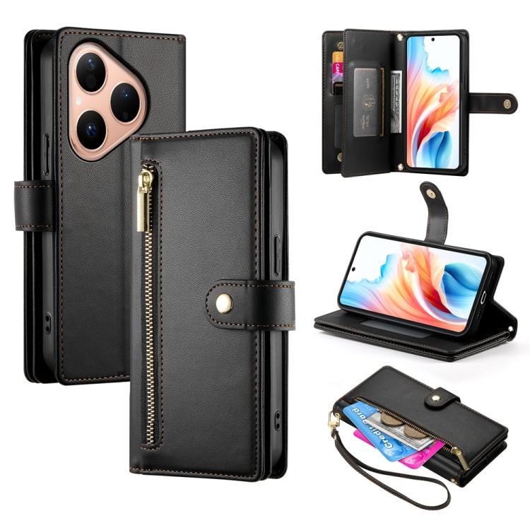 Nine Card-slot Zipper Wallet Bag Leather Phone Case, For Huawei Enjoy 90 / Enjoy 90 Plus / nova Y74, For Huawei Pura 80 Ultra 5G, For Huawei Pura 80 Pro 5G / Pura 80 Pro+ 5G, For Huawei Pura 80 5G, For Huawei nova 14 Ultra, For Huawei nova 14 Pro      ...