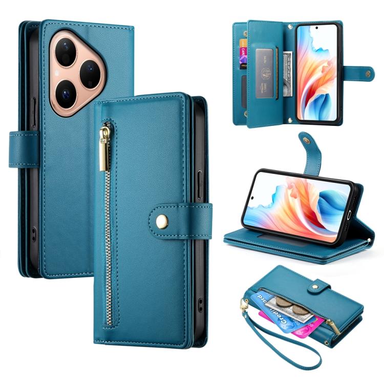 Nine Card-slot Zipper Wallet Bag Leather Phone Case, For Huawei Enjoy 90 / Enjoy 90 Plus / nova Y74, For Huawei Pura 80 Ultra 5G, For Huawei Pura 80 Pro 5G / Pura 80 Pro+ 5G, For Huawei Pura 80 5G, For Huawei nova 14 Ultra, For Huawei nova 14 Pro      ...