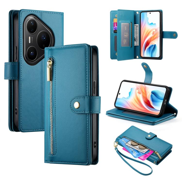Nine Card-slot Zipper Wallet Bag Leather Phone Case, For Huawei Enjoy 90 / Enjoy 90 Plus / nova Y74, For Huawei Pura 80 Ultra 5G, For Huawei Pura 80 Pro 5G / Pura 80 Pro+ 5G, For Huawei Pura 80 5G, For Huawei nova 14 Ultra, For Huawei nova 14 Pro      ...