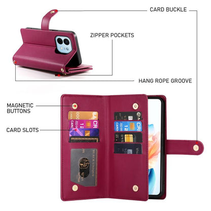 Nine Card-slot Zipper Wallet Bag Leather Phone Case, For Huawei Enjoy 90 / Enjoy 90 Plus / nova Y74, For Huawei Pura 80 Ultra 5G, For Huawei Pura 80 Pro 5G / Pura 80 Pro+ 5G, For Huawei Pura 80 5G, For Huawei nova 14 Ultra, For Huawei nova 14 Pro      ...