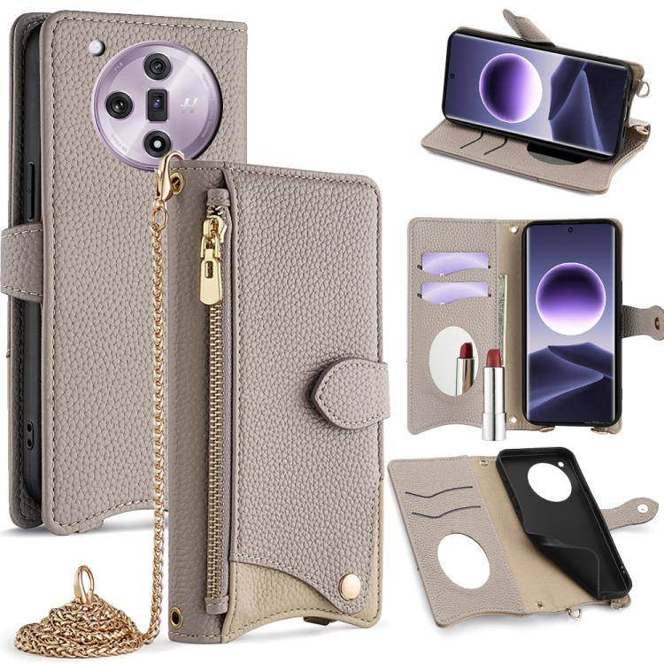 Crossbody Chain Fishtail Litchi Leather Phone Case, For OPPO Find X9, For OPPO F31 5G, For OPPO Find X9 Pro, For OPPO K13 Turbo Pro 5G, For OPPO Reno14 F 5G, For OPPO A5x 5G / A3 4G / 5G / A3x 4G / 5G, For OPPO Find X8s+, For OPPO Find X8s             ...