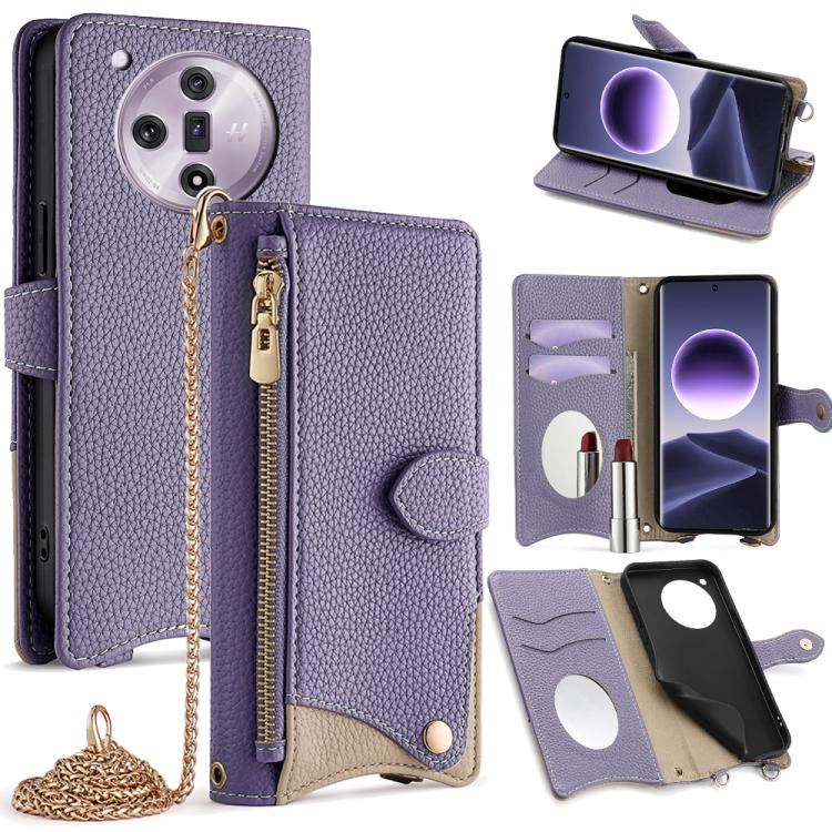 Crossbody Chain Fishtail Litchi Leather Phone Case, For OPPO Find X9, For OPPO F31 5G, For OPPO Find X9 Pro, For OPPO K13 Turbo Pro 5G, For OPPO Reno14 F 5G, For OPPO A5x 5G / A3 4G / 5G / A3x 4G / 5G, For OPPO Find X8s+, For OPPO Find X8s             ...